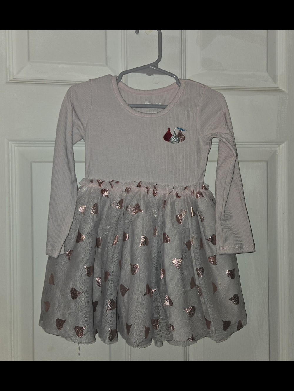 Hershey's Kisses Girls' Pink Long-Sleeve Tulle Kisses Skirt Dress SZ 2T